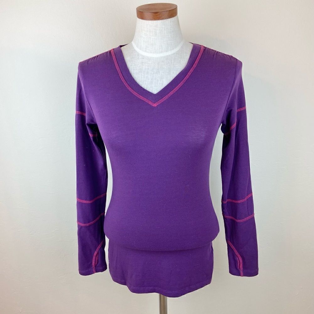 Athleta V-Neck Long Sleeve Workout Top